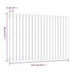 vidaXL Tête de lit murale Gris 127 5x3x90 cm Bois massif de pin