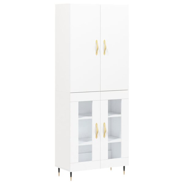 vidaXL Buffet haut Blanc 69 5x34x180 cm Bois d'ingénierie