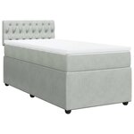 vidaXL Sommier à lattes de lit et matelas Gris clair 80x200 cm Velours