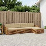 vidaXL Ensemble de canapés d'extérieur 5 Pièces Naturel et Beige