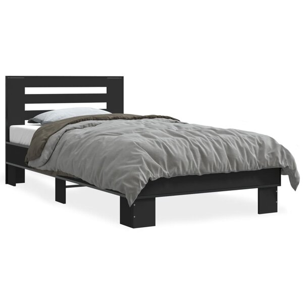 vidaXL Cadre de lit sans matelas noir 100x200 cm