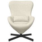 vidaXL Fauteuil œuf Crème 63 x 73 x 90 cm Velours
