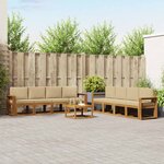 vidaXL Ensemble de canapés d'extérieur 9 Pièces Naturel et Beige