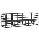 vidaXL Mobilier de jardin avec coussin 3 Pièces Noir Aluminium