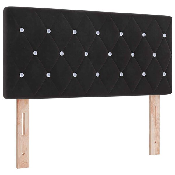 vidaXL Tête de Lit en Velours Argyle Manuel Noir 100 cm Velours