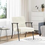 vidaXL fauteuil Crème 59 x 75 x 78 cm Velours