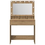Coiffeuse vidaXL avec lumières LED en chêne artisanal 79x41x135 cm