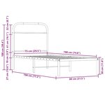 vidaXL Cadre de lit sans matelas chêne fumé 75x190cm bois d'ingénierie