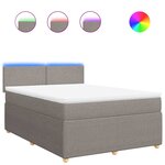 vidaXL Sommier à lattes de lit avec matelas Taupe 140x190 cm Tissu