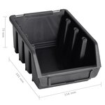 vidaXL Kit de bacs de stockage et panneaux muraux 96 Pièces Rouge et noir