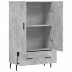 vidaXL Buffet haut gris béton 69 5x31x115 cm bois d'ingénierie