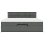 VidaXL Cadre de lit ottoman avec matelas gris foncé 200x200 cm tissu