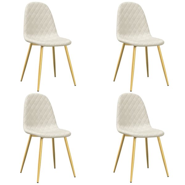 vidaXL Chaises à manger lot de 4 crème velours