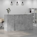 vidaXL Bureau de réception gris béton 200x50x103 5cm bois d'ingénierie