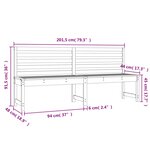 vidaXL Banc de jardin 201 5 cm bois massif de pin