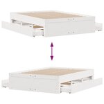 vidaXL Cadre de lit sans matelas avec tiroirs 140x190 cm bois de pin