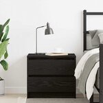 vidaXL Cabinet de chevet avec tiroir Chêne noir 50 x 40 x 43.5 cm
