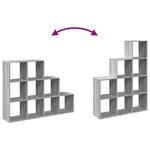 vidaXL Étagère séparatrice de pièce 3 niveaux sonoma gris