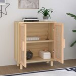 vidaXL Buffet Marron 60x30x70 cm Bois de pin massif et rotin naturel