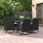 vidaXL Mobilier à dîner de jardin coussins 7 Pièces Résine tressée Verre