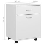 vidaXL Armoire à roulettes Blanc 45x38x54 cm Bois d’ingénierie