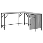 vidaXL Bureau sonoma gris 141x141x75 cm bois d'ingénierie
