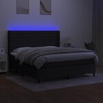 vidaXL Sommier à lattes de lit matelas et LED Noir 160x200 cm Tissu