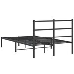 vidaXL Cadre de lit métal sans matelas avec tête de lit noir 120x190cm