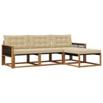 vidaXL Ensemble de canapés d'extérieur 4 pc Naturel et Beige