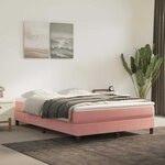 vidaXL Matelas de lit à ressorts ensachés rose 140x220x20 cm velours