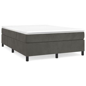 vidaXL Cadre de lit gris foncé 140x190 cm velours