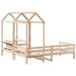 vidaXL Ensemble de lit de jour et de banc et toit 90x200 cm pin massif