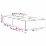 vidaXL Cadre de lit de rangement en chêne noir 80 x 200 cm