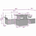vidaXL Ensemble de canapé de jardin 6 Pièces Gris Poly rotin