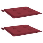 vidaXL Coussins de chaise de jardin lot de 2 rouge bordeaux 50x50x4 cm