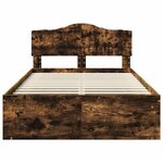 vidaXL Cadre de lit Chêne fumé 120 x 200 cm Bois de pin massif