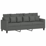 vidaXL Ensemble de canapés 3 Pièces avec coussins Gris foncé Tissu