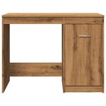 Bureau table poste de travail meuble d'ordinateur informatique étude chêne artisanal 100 x 50 x 76 cm bois d'ingénierie brun 02_0023558