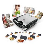 Tefal sw853d12 croque gaufre snack collection  2 sets de plaques antiadhésives et interchangeables inclus  gaufrier  livre recettes