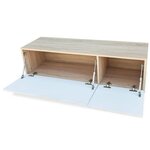 vidaXL Meubles TV 2 Pièces bois d’ingénierie chêne et blanc brillant