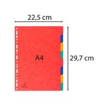 Intercalaires Carte Lustrée 225g 8 Positions - A4 - Couleurs Assorties - X 25 - Exacompta