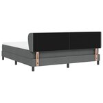 vidaXL Lit boxspring avec matelas Gris foncé 180 x 200 cm tissu