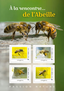 Collector 4 timbres - A la rencontre... de l'Abeille - Lettre Verte