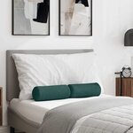 vidaXL Coussins d'accent 2 Pièces Vert foncé Ø 15 x 40 cm tissu