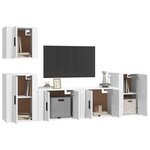 vidaXL Ensemble de meubles TV 5 Pièces Blanc brillant Bois d'ingénierie