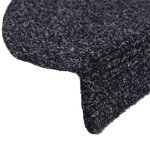 vidaXL Tapis d'escalier autocollants 10 pièces 56 x 17 x 3 cm Noir Demi-rond