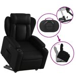 vidaXL Fauteuil inclinable Noir Similicuir