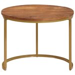 vidaXL Tables basses gigognes 3 Pièces Bois de mangue massif et acier
