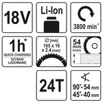 Yato scie circulaire sans batterie 165 mm 18 v