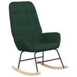 vidaXL Chaise à bascule avec repose-pied Vert foncé Tissu